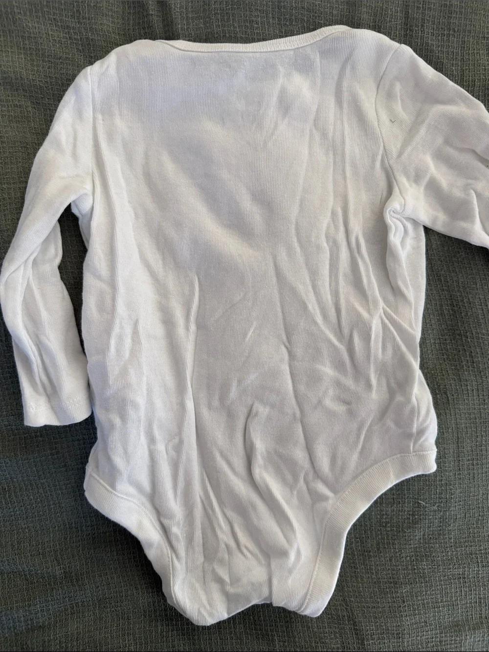 GAP White Long-Sleeve Baby One-Piece Set with Brown Bear Accent